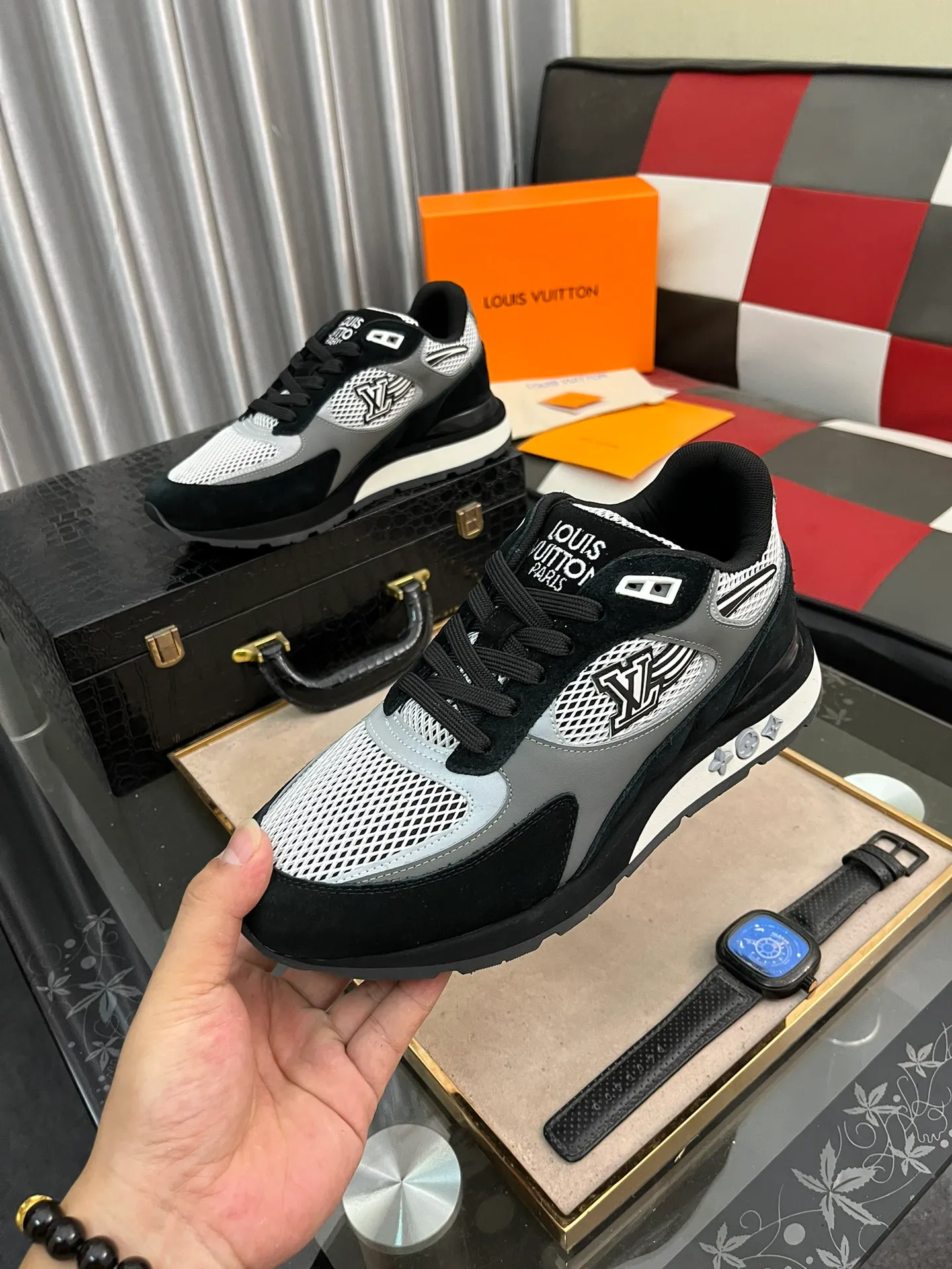 Men's Men's Shoes 💰660⌚️⌚️【LOUIS VUITTON) New 🍀LV Louis Vuitton*——LV classic dad shoes trendy shoes! Made of imported original soft calf leather, imported fly woven lining. Original wear-resistant rubber outsole! High quality products! Code number: 38-44